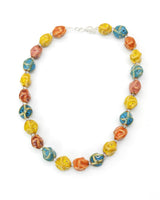 Handmade Colorful Ceramic Beads Necklace – Boho Spring Summer Jewelry Gift for Women