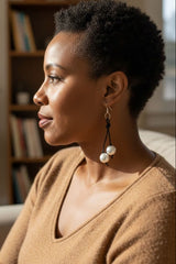Handmade Faux Pearl Dangle Earrings – Lightweight Statement Wedding Jewelry