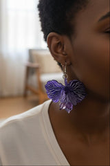 Irises Flower Earrings Inspired by Van Gogh – Lightweight Handmade Art Jewelry