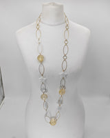 Handmade Metal Chain Necklace with Glass Beads and recycled plastic stars