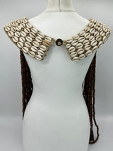 Handmade Papua Tribal Statement Necklace – Upcycled Shell, Bone & Pearl Barley Ethnic Wall Art Jewelry -  Limited Edition