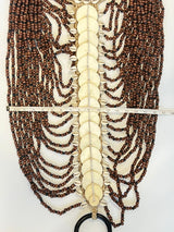 Handmade Papua Tribal Statement Necklace – Upcycled Shell, Bone & Pearl Barley Ethnic Wall Art Jewelry -  Limited Edition