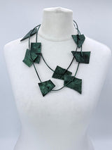 Handmade Recycled Leather Irregular Shapes contemporary Necklace - Single Strand