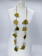 Handmade Recycled Leather Irregular Shapes contemporary Necklace - Single Strand