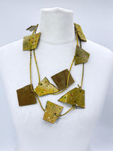 Handmade Recycled Leather Irregular Shapes contemporary Necklace - Single Strand