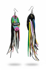 Hummingbird Earrings | Recycled Leather Statement Jewellery