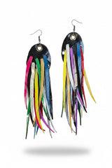 Hummingbird Earrings | Recycled Leather Statement Jewellery