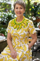 Handmade Recycled Wood Banana Necklace – Andy Warhol Inspired Boho Statement Jewelry
