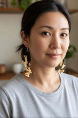 Handmade LOVE Letter Earrings – Recycled Wood Statement Earrings UK | Lightweight Colourful Jewellery Gift