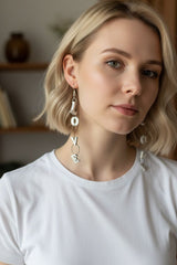 Wooden LOVE chain earrings - Hand Painted