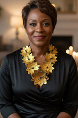 Water Lily Flower Statement Necklace – Handmade Sustainable Jewelry - Upcycled coconut shells