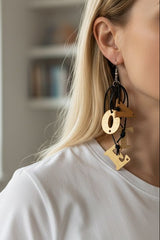 Handmade VOTE Statement Earrings – Recycled Wood Ethical Jewelry, Lightweight Bold Earrings