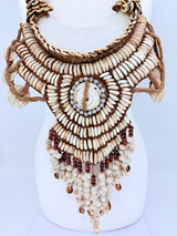 Papua Tribal Shell Cape Necklace – Handmade Sustainable Statement Jewelry & Wall Décor