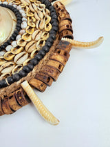 Papua Tribal Shaman Shell Necklace – Handmade Sustainable Statement & Wall Décor - Round