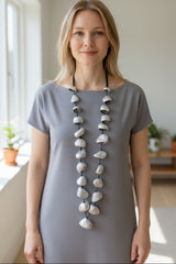 Handmade lightweight versatile statement necklace perfect gift' made from Stone seed shells 