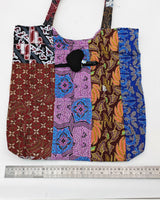Big Square Hand Made Recycled Fabric Bag
