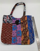Big Square Hand Made Recycled Fabric Bag