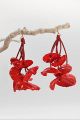 HANDMADE STATEMENT EARRINGS FROM UPCYCLED PLASTIC BOTTLES - WATER LILY EARRINGS