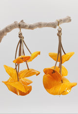 HANDMADE STATEMENT EARRINGS FROM UPCYCLED PLASTIC BOTTLES - WATER LILY EARRINGS