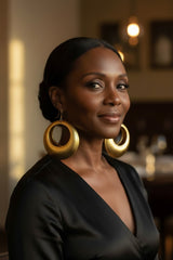 Handmade statement lightweight earrings Gold Silver Black made from recycled bamboo perfect for your party accessories