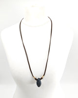 Handmade Ceramic Pendnat Necklace - Chinese Claud Pattern