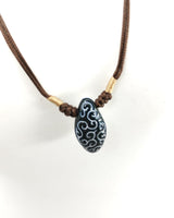 Handmade Ceramic Pendnat Necklace - Chinese Claud Pattern