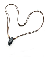 Handmade Ceramic Pendnat Necklace - Chinese Claud Pattern