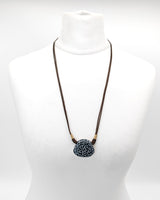 Handmade Ceramic Pendnat Necklace - Chinese Claud Pattern