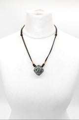 Handmade Ceramic Pendnat Necklace - Chinese Claud Pattern