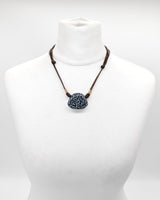 Handmade Ceramic Pendnat Necklace - Chinese Claud Pattern