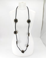 Handmade windflower from recycled textile necklace - Jianhui London