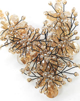 Vintage crystal hibiscus pendant necklace