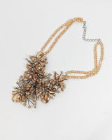 Vintage crystal hibiscus pendant necklace