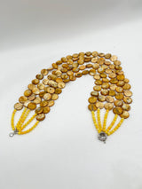 Handmade 5layers statement elegant necklace-Vintage mother of pearl coins