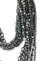 Handmade 10-Strand Recycled Wood & Textile Chain Playful Necklace | Sustainable Statement Jewellery