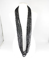 Handmade 10-Strand Recycled Wood & Textile Chain Playful Necklace | Sustainable Statement Jewellery