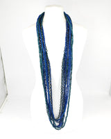 Handmade 10-Strand Recycled Wood & Textile Chain Playful Necklace | Sustainable Statement Jewellery