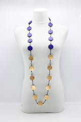 Single-Strand Recycled Wood Coin Necklace - Duo Large - Jianhui London