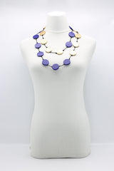 Single-Strand Recycled Wood Coin Necklace - Duo Large - Jianhui London