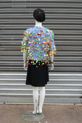 WEARABLE ART - HANDMADE RECYCLED PLASTIC BOTTLE PETAL SHORT JACKET - MULTI - Jianhui London