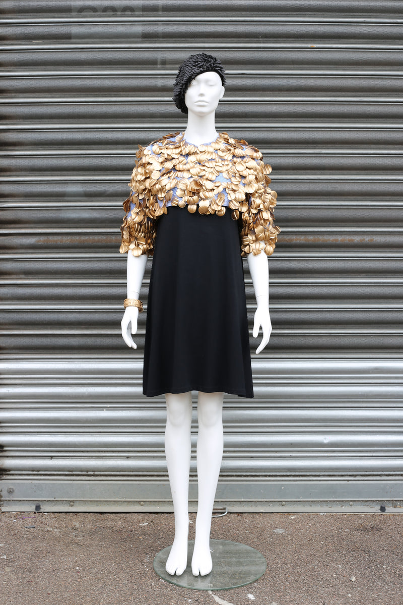 WEARABLE ART - HANDMADE RECYCLED PLASTIC BOTTLE PETAL SHRUG - Jianhui London