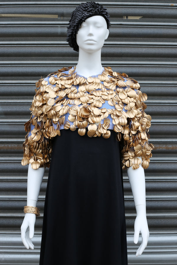 WEARABLE ART - HANDMADE RECYCLED PLASTIC BOTTLE PETAL SHRUG - Jianhui London