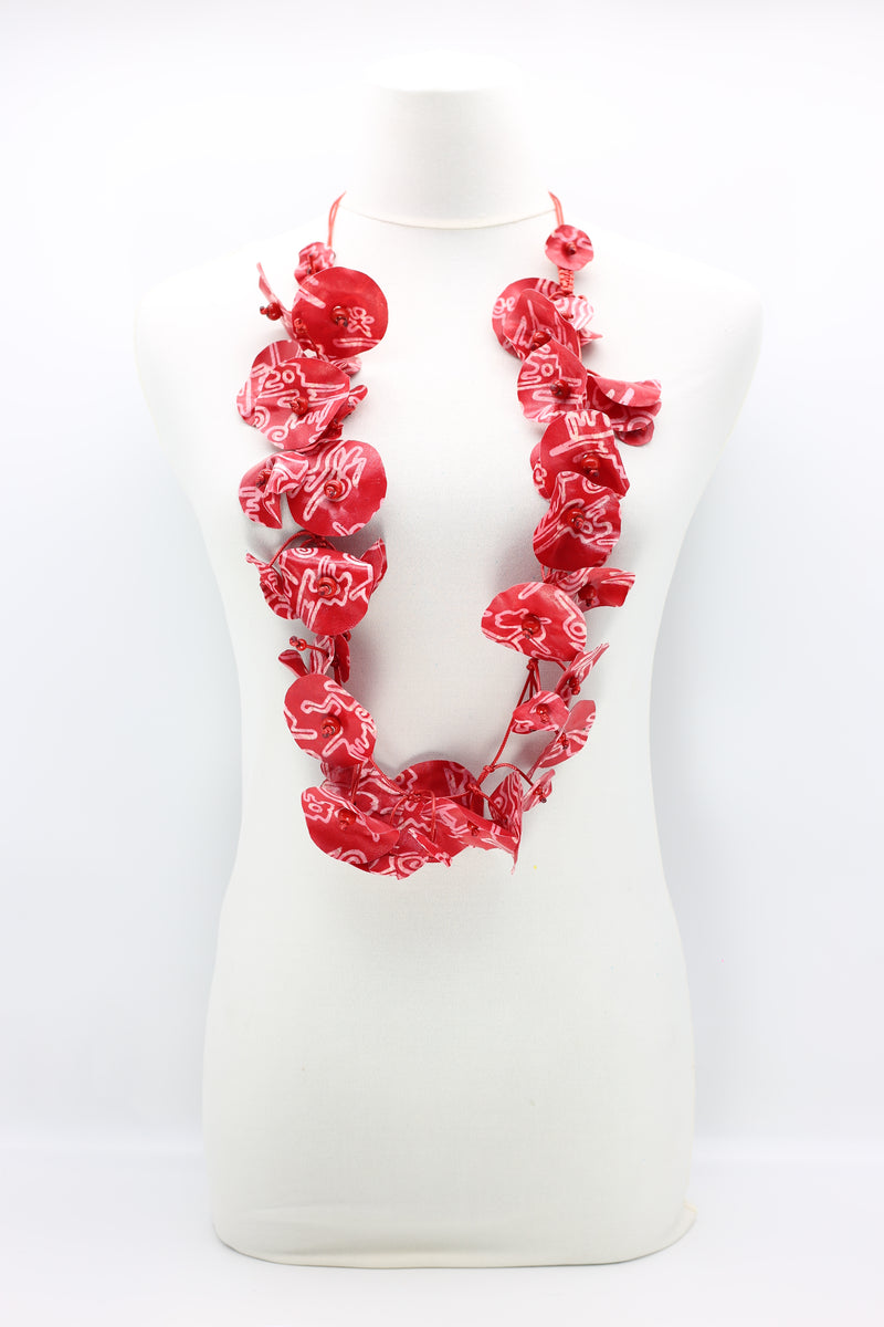Handmade Recycled Fabric Lotus Leaves Neckalce