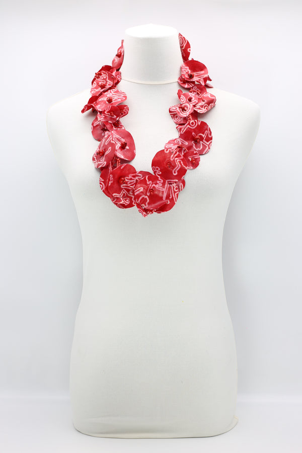 Handmade Recycled Fabric Lotus Leaves Neckalce