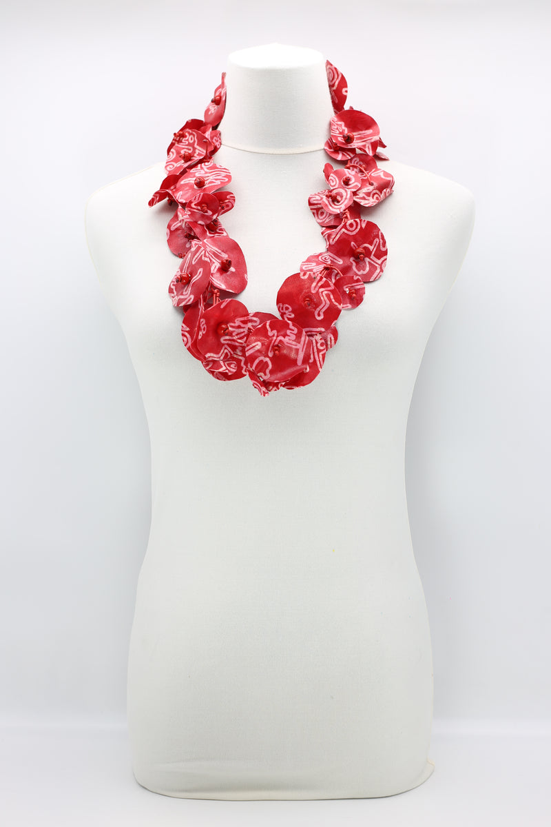 Handmade Recycled Fabric Lotus Leaves Neckalce