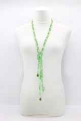 Rose clay with mother of pearls beads necklace