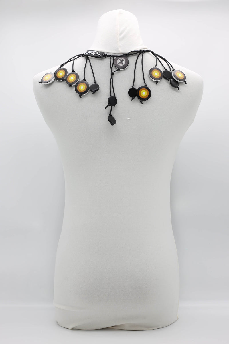 Jimi Hendrix Recycled Wooden Disks Necklace Short - Jianhui London