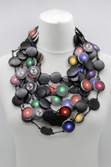 Jimi Hendrix Recycled Wooden Disks Neckace 5 Strand - Jianhui London