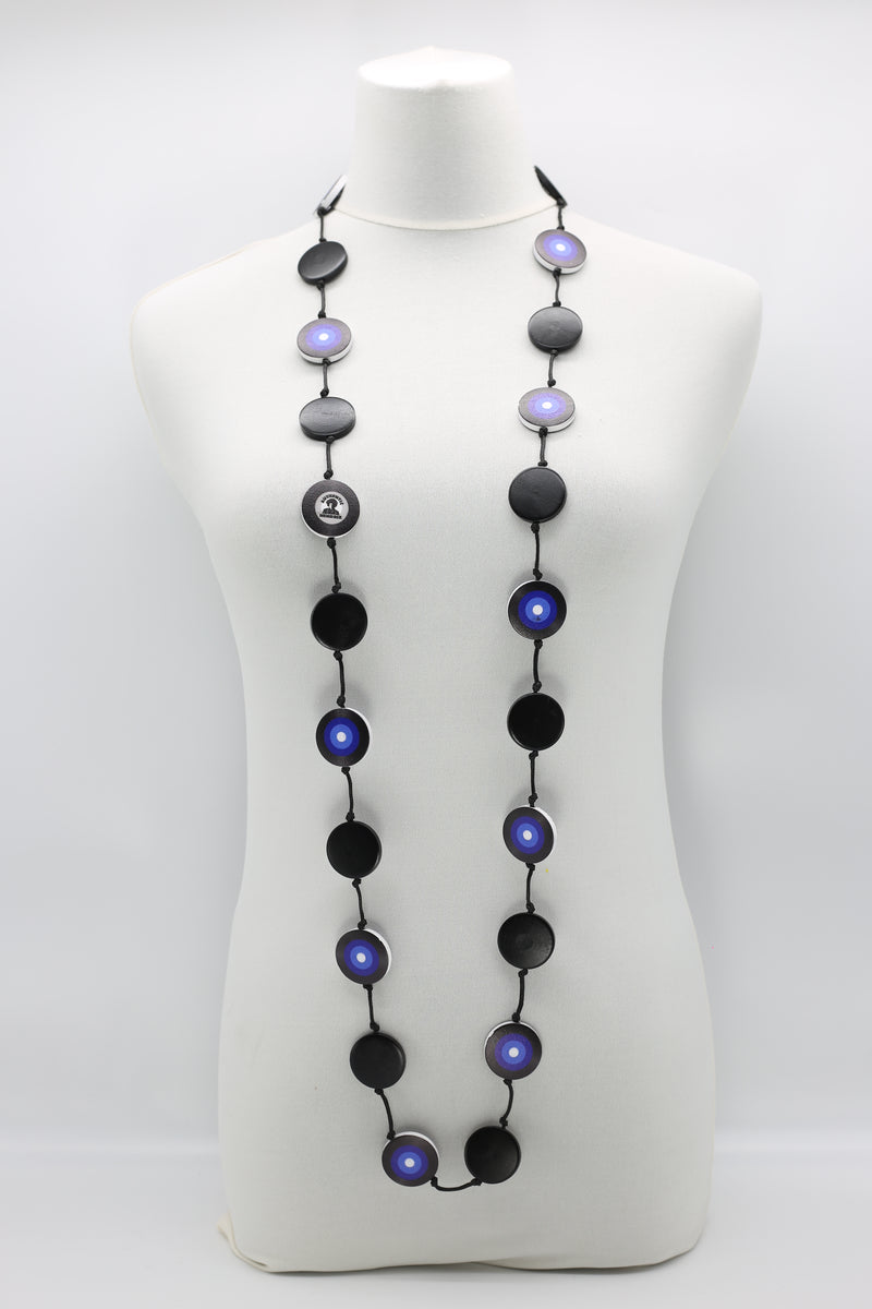 Jimi Hendrix Recycled Wooden Disks Neckace 5 Strand - Jianhui London