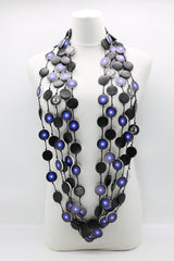 Jimi Hendrix Recycled Wooden Disks Neckace 5 Strand - Jianhui London